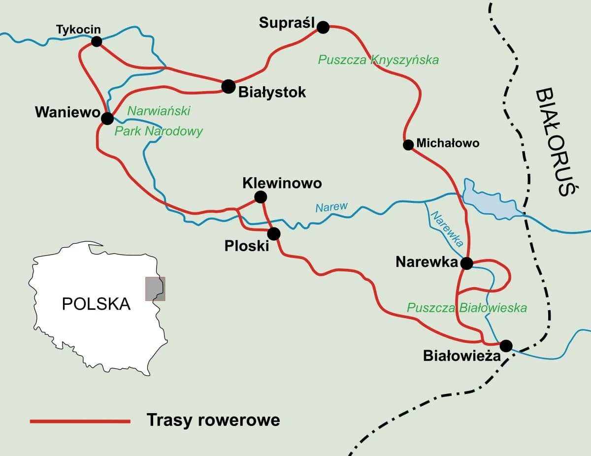 Białowieża trasy rowerowe mapa – odkryj najlepsze szlaki rowerowe